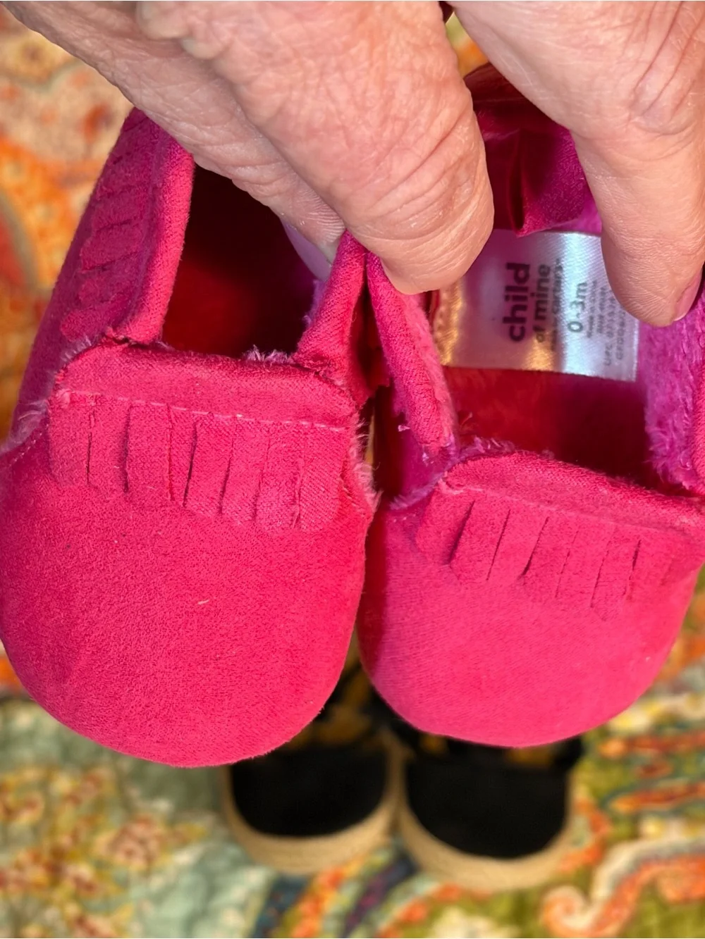 Old Navy Black Espadrille Flats & Child of mine Hot Pink Fringe Moccasins